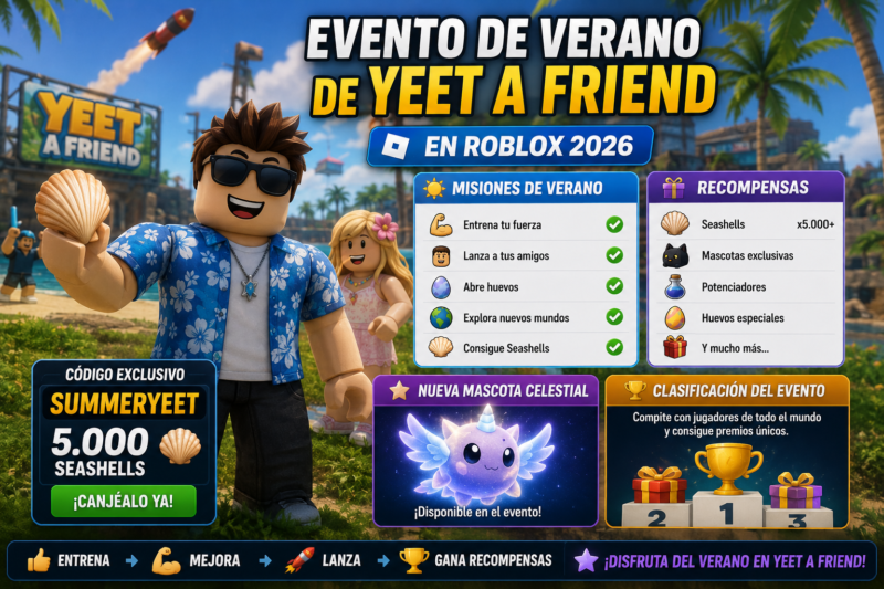 Evento de verano de Yeet A Friend en Roblox 2026: recompensas