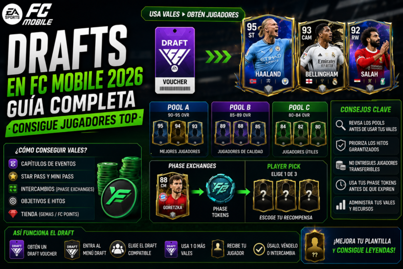 Drafts en FC Mobile 2026: guía para conseguir jugadores