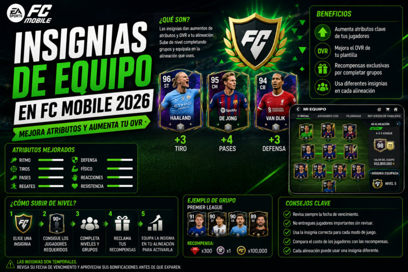 Insignias de equipo en FC Mobile 2026: guía completa