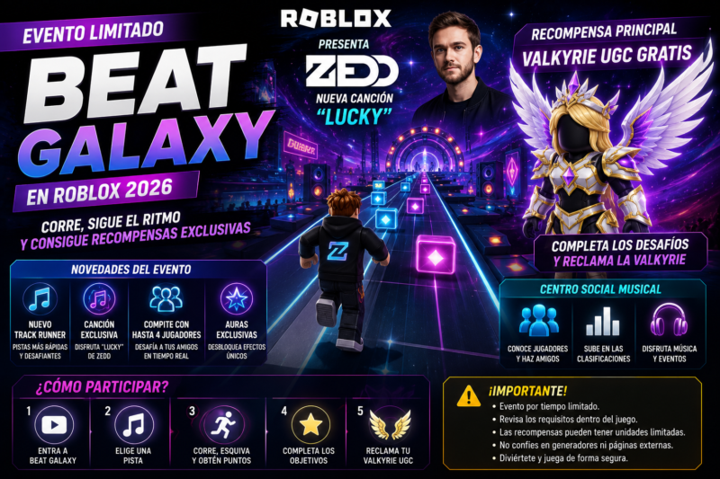 Evento de Beat Galaxy en Roblox 2026: consigue UGC gratis
