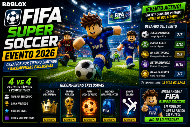 Evento de FIFA Super Soccer en Roblox 2026: recompensas