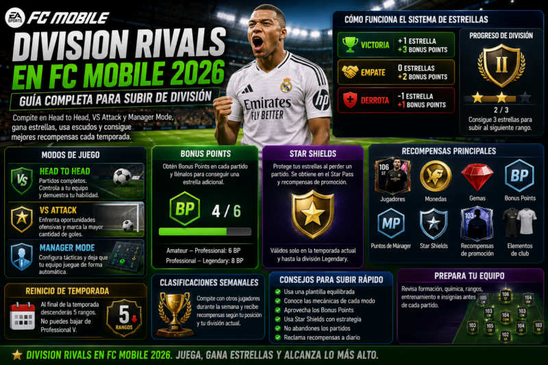 Division Rivals en FC Mobile 2026: cómo subir de división